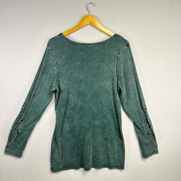 Torrids Green Long Sleeve Lace Detail Top - Size 2 XXL Plus Size Casual‎ Basic - Picture 6 of 10